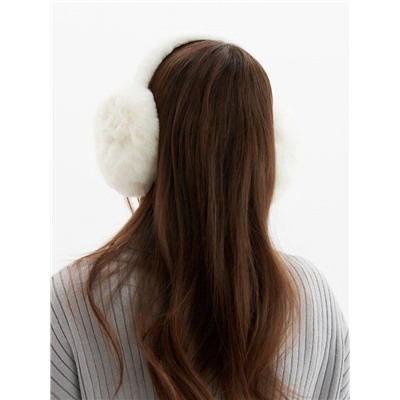 Меховые наушники складные женские MINAKU, белые, размер 54-58