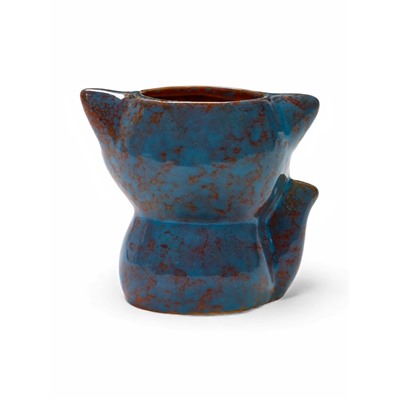 Декоративный горшок для цветов «Лисёнок Фред», керамический, 200 мл, 9×8.5×10 см, голубой