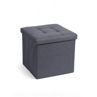 Пуф – короб складной «Клик Мебель», с ящиком, 380×380×380 мм, рогожка, цвет серый