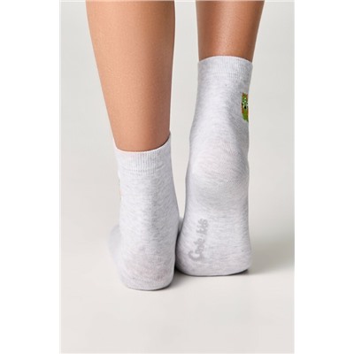 Классические Conte-kids TIP-TOP Однотонные хлопковые носки с вышивкой