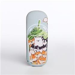 Футляр для очков на хлопушке, длина 16 см, голубой