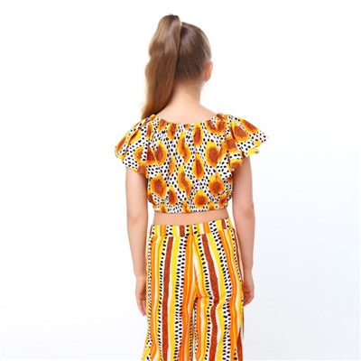 Комплект для девочки, цвет белый/оранжевый, рост 116 см