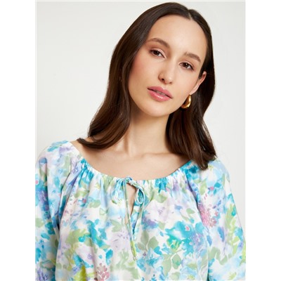 Блузка жен. Freesia_blouse синий принт