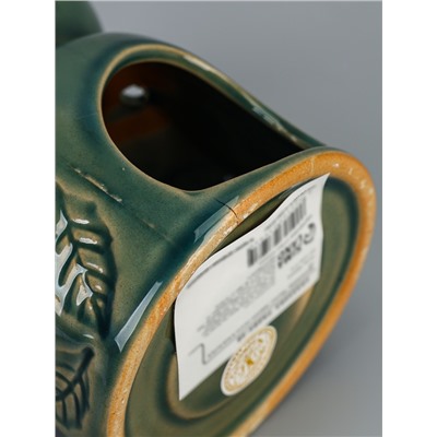 УЦЕНКА Аромалампа для эфирных масел керамика «Листья», морская лагуна, 9.5×9.5×10.8 см