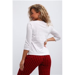 Пижама женская П162 Нарядные Ёлочки (Красный,белый)