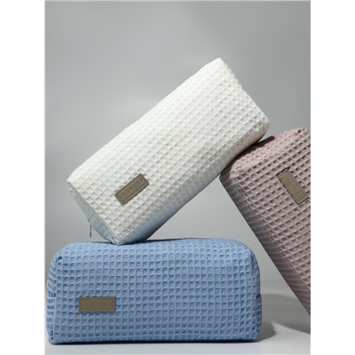 Косметичка женская на молнии TEXTURA, объёмная, большая, мягкая, белая