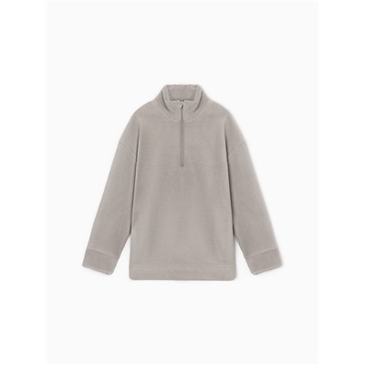 Свитшот флисовый детский MINAKU: Fleece Soft, серые, рост 116 см