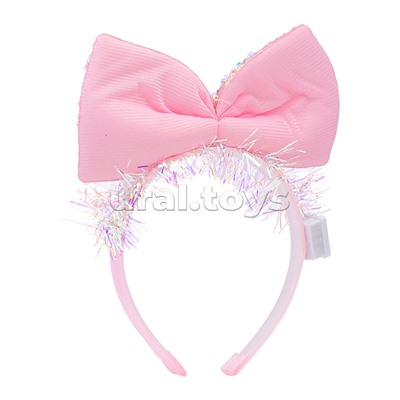 Ободок карнавальный "Бант" светящийся, в пакете