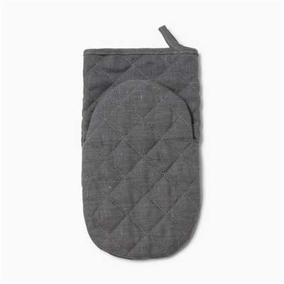 Варежка-прихватка «Этель» ECO grey, 15×28 см, 100% лён, 245 г/м²