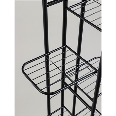 Подставка для цветов Greengo, 7 полок, 43×22×126 см, напольная, металл, чёрная
