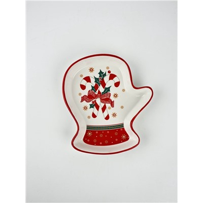 Блюдо керамическое «Новогодние леденцы», 20×17.5×3 см, ручная работа