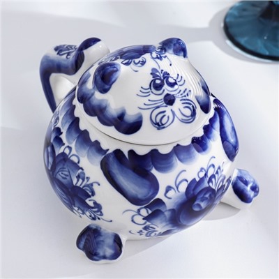 Сахарница фарфор «Кот», гжель