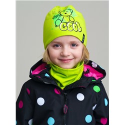 Комплект трикотажный для девочек: шапка, снуд
