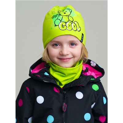 Комплект трикотажный для девочек: шапка, снуд