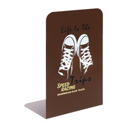 Держатель (ограничитель) подставка для книг, 2 штуки «Кеды», коричневый