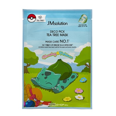 Маска противовоспалительная с экстрактом чайного дерева Бульбазавр Deco Pick Tea Tree Mask JMsolution, Корея, 30 мл Акция