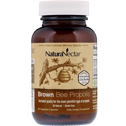 NaturaNectar, Brown Bee Propolis, 60 вегетарианских капсул