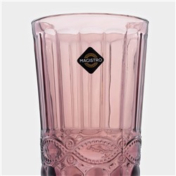 Набор стаканов Magistro «Ла-Манш», 350 мл, 8×12.5 см, 6 шт., стекло, розовый