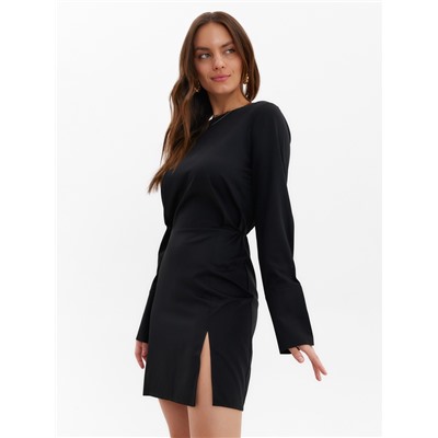 Платье мини женское MINAKU: Silk pleasure, чёрное, размер 46