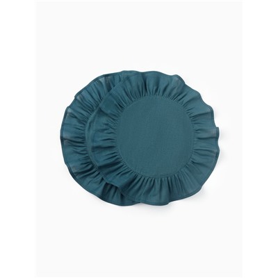 Набор салфеток «Этель», 36×36 см - 2 шт., бирюзовый, лён 48%, хлопок 52%, 206 г/м²