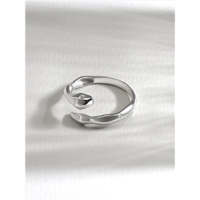 Кольцо разъемное из серебра родированное - Змея К5392р