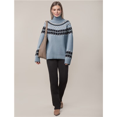 Джемпер фактурной вязки из хлопка с акрилом