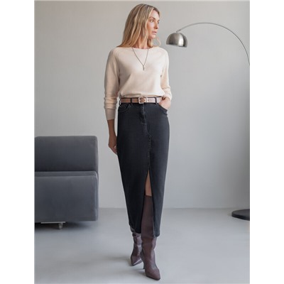 Джинсовая юбка из плотной эластичной джинсы 13OZ.