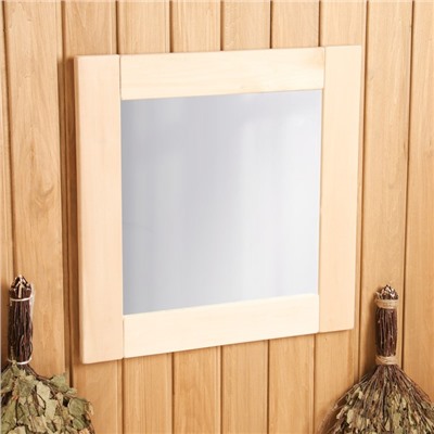 Зеркало для бани и сауны «Лёгкое», 50×50 см, в деревянной раме