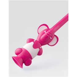 Детская зубная щётка с песочными часиками (розовая)