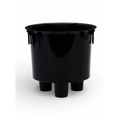 Кашпо для цветов «Анфа», 1.8 л, d=15 см, h=13.5 см, пластиковое, с автополивом, со вставкой, белое