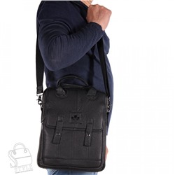 Сумка мужская кожаная 3888Z black Zinimsk/50(дефект)