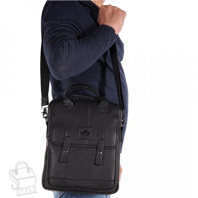 Сумка мужская кожаная 3888Z black Zinimsk/50(дефект)