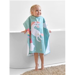 Полотенце - пончо детское махровое «Крошка Я. Единорог», 60×120 см, зелёное