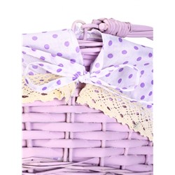 Корзина плетёная для хранения, 32×32×14 см, ручка h=14 см, сиреневая