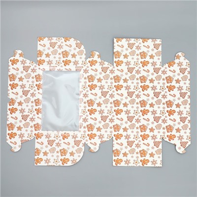 Коробка для капкейков складная с двусторонним нанесением «С Новым годом», 25×17×10 см