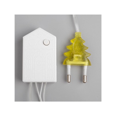 Гирлянда «Нить» 4 м с насадками «Колокольчик», IP20, прозрачная нить, 20 LED, свечение тёплое белое, 8 режимов, 220 В