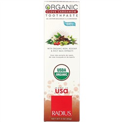 RADIUS, Органическая зубная паста-гель, гвоздика и кардамон, 3 унц. (85 г)