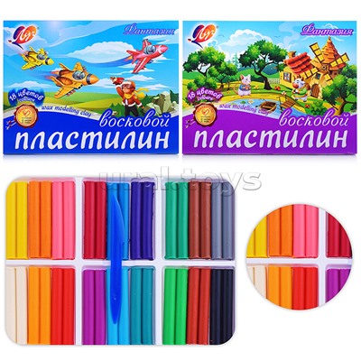 Пластилин мягкий (восковой)  18 цв."Фантазия" картон