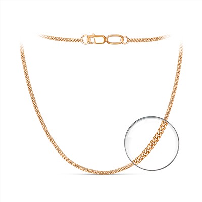 Цепь из золочёного серебра - Панцирная, 55 см V1045010155