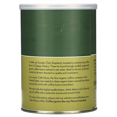 Cafe Altura, Organic Coffee, Regular Decaf, Medium Roast, Ground, 12 oz (340 g)