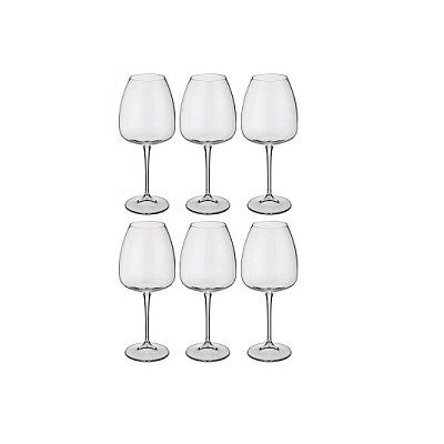 Нвбор бокалов для вина 610мл, 6шт, ALIZEE/ANSER стекло,  Crystal Bohemia Чехия, п/уп