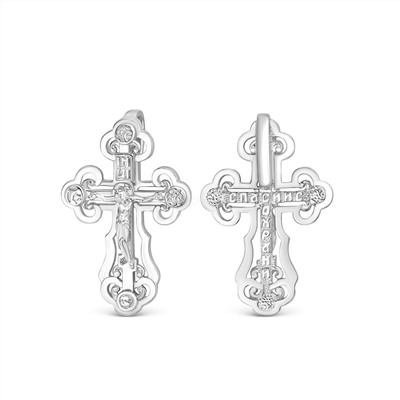 Крест из серебра родированный - 2 см 925 пробы К3-559р