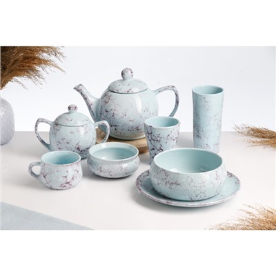 Тарелка Борисовская керамика «Романтика», d=22 см, голубая