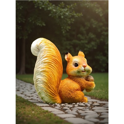 Садовая фигура из полистоуна «Белка c жёлудем», 14×9×13 см