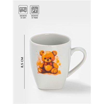 Кружка Дулевский фарфор «Мишутка», 210 мл, белая