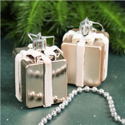 Елочное украшение Подарок 12 шт 5,5 см золото / 5623-G /уп 72/