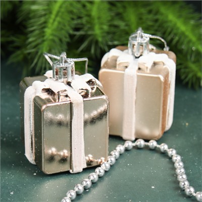 Елочное украшение Подарок 12 шт 5,5 см золото / 5623-G /уп 72/