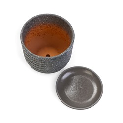 Горшок для цветов «Пряности», 1.6 л, d=15.5 см, h=12.5 см, керамический, с поддоном, серый