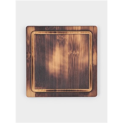 Подставка под чайник для подогрева «Эко», 15×15×7.5 см, нержавеющая сталь, бамбук