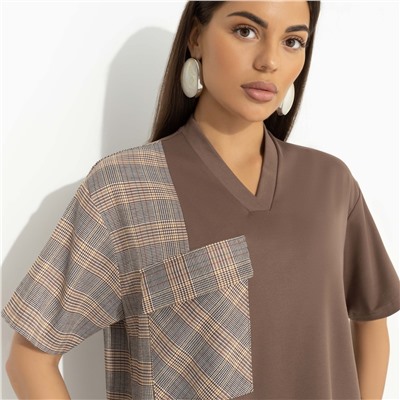 Брючный костюм с карманами, Современная утонченность (brown, 2 в 1)